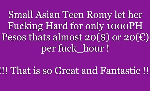 Small Asian Teen Romy let her Fucking in her home Country Philippines for less then 20 Dollar !!!